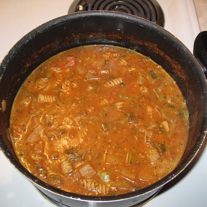 A pot of broth